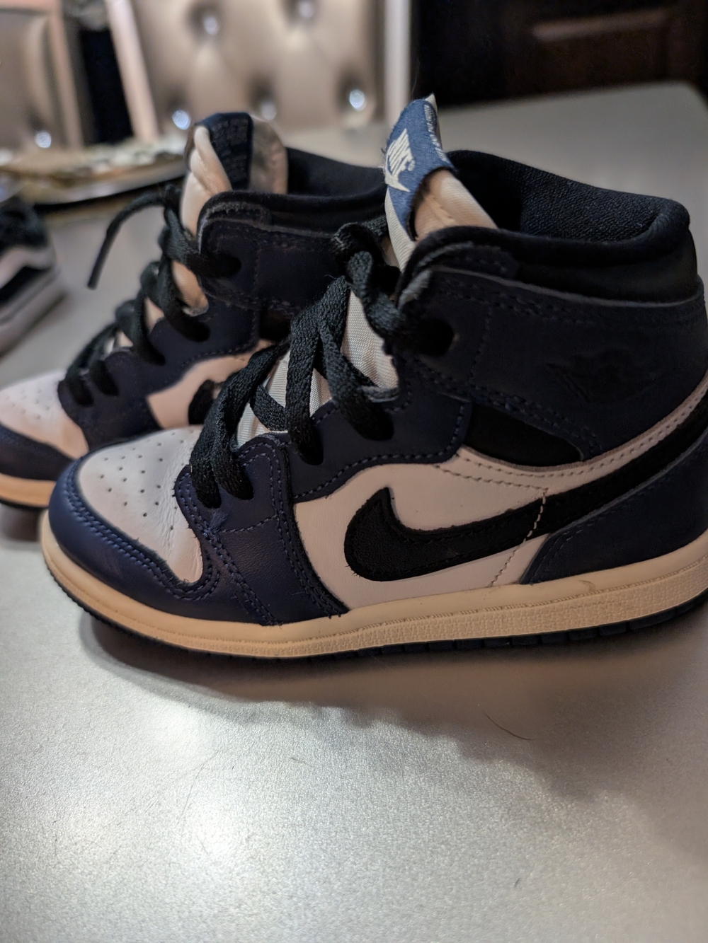 Nike Kids' Navy & White High-Top Sneakers